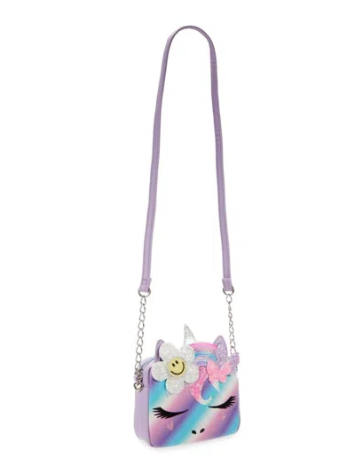 Omg Accessories Kid's Gwen Daisy Rainbow Crossbody Bag In Orchid