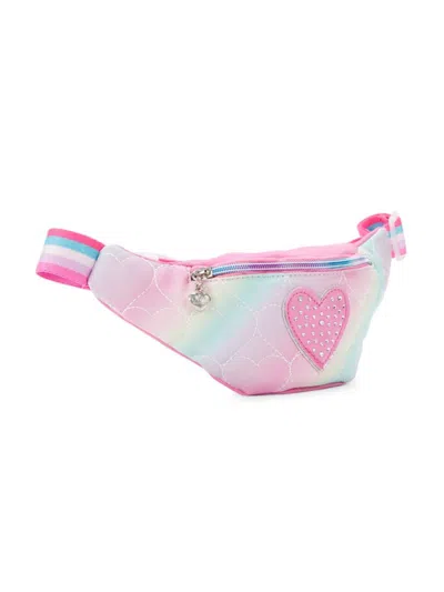 Omg Accessories Kid's Ombré Quilted Heart Belt Bag In Raspberry