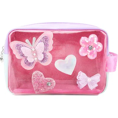 Omg Accessories Kids' Buterfly Embellished Cosmetics Bag In Red