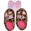 Omg Accessories Kids' Butterfly Appliqué Leopard Faux Fur Slipper In Brown