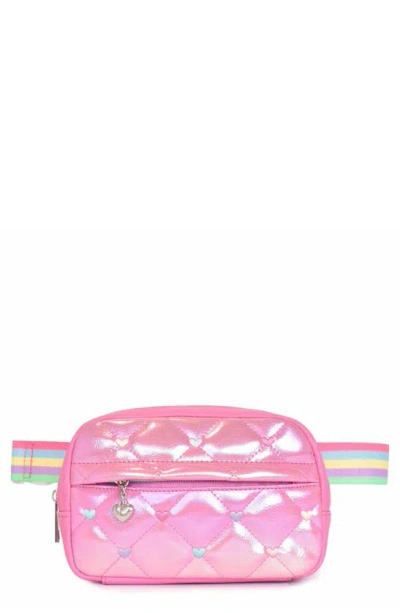 Omg Accessories Kids' Heart Quilt Fanny Pack In Raspberry