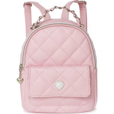 Omg Accessories Kids' Heart Quilted Mini Backpack In Pink
