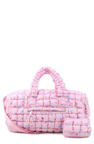 Omg Accessories Kids' Heart Scrunch Large Duffel Bag & Keychain Set