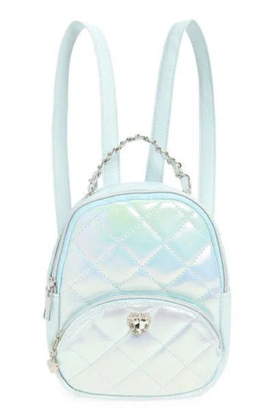 Omg Accessories Kids' Holo Heart Quilted Backpack In Blue