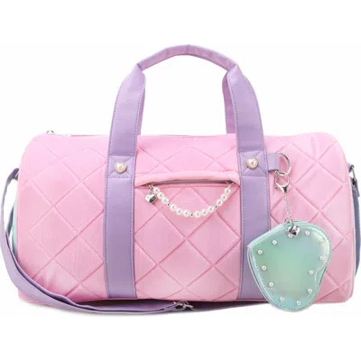 Omg Accessories Kids' Large Quilted Duffle Bag In Pink