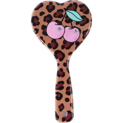 Omg Accessories Kids' Leopard Cherry Hair Brush In Brown