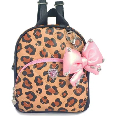 Omg Accessories Kids' Leopard Micro Mini Backpack In Brown