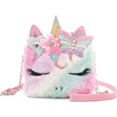Omg Accessories Kids' Miss Gwen Faux Fur Crossbody Bag In Pink