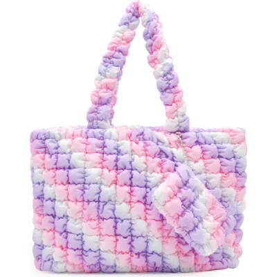 Omg Accessories Kids' Scrunch Quilted Tote In Purple Multi