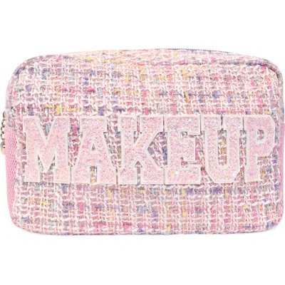 Omg Accessories Kids' Tweed Makeup Pouch In Lollipop