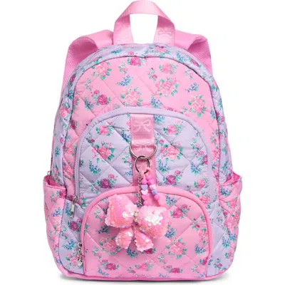 Omg Accessories Kids'  Large Floral Quilted Backpack In Multi Colors