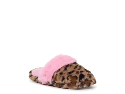 Omg Accessories Leopard Gem Plush Slipper Kids' In Brown/beige Leopard Print