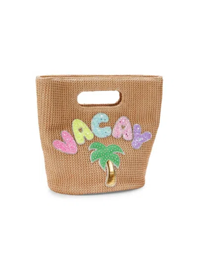 Omg Accessories Kids' Vacay Embellished Tote In Natural