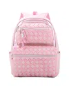 Omg Accessories Woven Large Backpack With Charm In Pink
