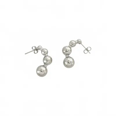 Omg Blings Women's Sphere Hoops Earrings In Silver
