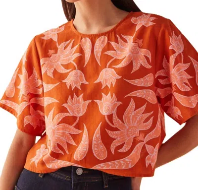 Omika Adi Short Sleeve Blouse In Vivi Negroni In Multi