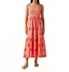Omika Adley Maxi Dress In Pali Persimon Palper In Red