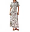 Omika Amira Shirt Maxi Dress In Diya Powder In White