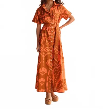 Omika Amira Maxi Dress In Naia Terracotta In Orange