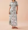 Omika Amira Shirt Maxi Dress In Diya Powder In Multi