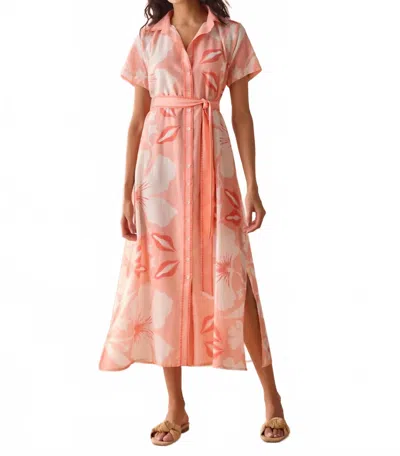 Omika Amira Shirt Midi Dress In Alma Nectar In Neutral
