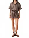 Omika Asha Short In Solid Fawn In Brown