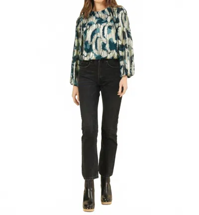 Omika Ayla Crew Neck Blouse In Santari Peacock In Green