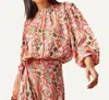 Omika Ayla Cropped Length Blouse In Palmera Spritz In Multi