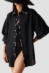 Omika Callista Button Down In Black