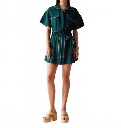 Omika Carla Mini Dress In Dragonfly In Green
