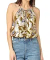 Omika Catalina Halter Blouse In Brown In Multi