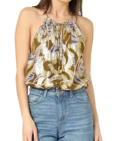 Omika Catalina Halter Blouse In Brown In Multi