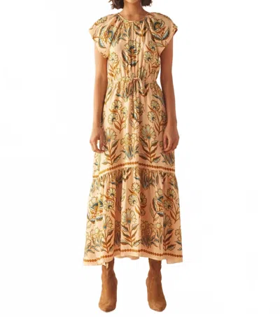 Omika Cora Midi Dress In Aleena Butternut In Multi