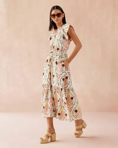 Omika Cora Midi Dress In Kirini Meadow In Multi