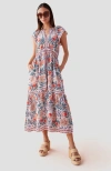 Omika Cora Midi Dress In Kala Daydream In Blue