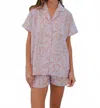 Omika Cotton Pajama Short Set In Uma Foxglove