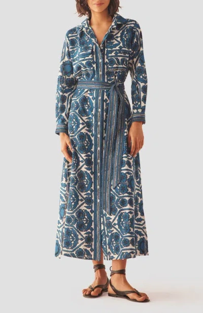 Omika Cotton Palma Maxi Dress In Blue