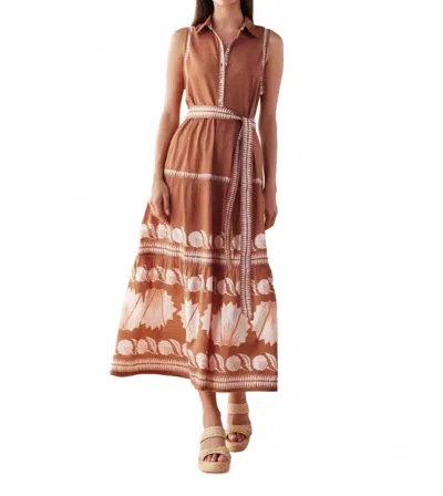 Omika Emeline Midi Dress In Marla Cardamom In Pattern