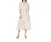 Omika Emerson Midi Dress In Beige In White