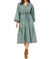 Omika Emerson Midi Dress In Maia Oxford In Multi