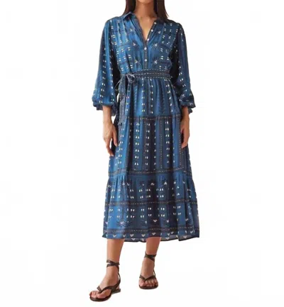 Omika Emery Maxi Dress In Malva Indigo In Blue