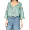 Omika Flora Blouse In Nirali Jungle In Blue