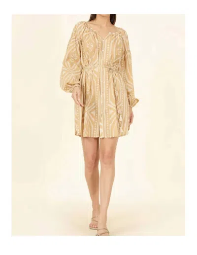 Omika Flora Mini Dress In Jolie Macademia In Neutral