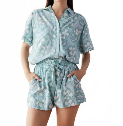 Omika Florence Button Down Shirt In Millie Bora Bora In Blue