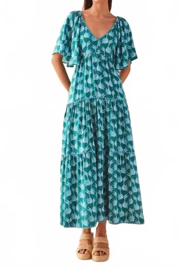 Omika Holis Maxi Dress In Nicobar Mantis In Blue