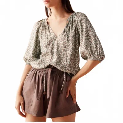 Omika Isla Elastic Sleeve Blouse In Elliot Galapago In Gray
