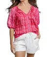 Omika Isla Blouse In Leya Flamingo In Pink