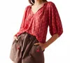 Omika Isla Blouse In Sasha Punch In Red
