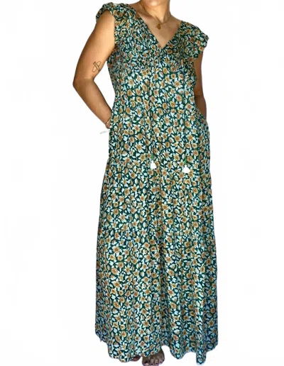 Omika Jacqueline Maxi Dress In Felice Fern In Green