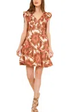 Omika Jacqueline Mini Dress In Cemile Fig In Pink
